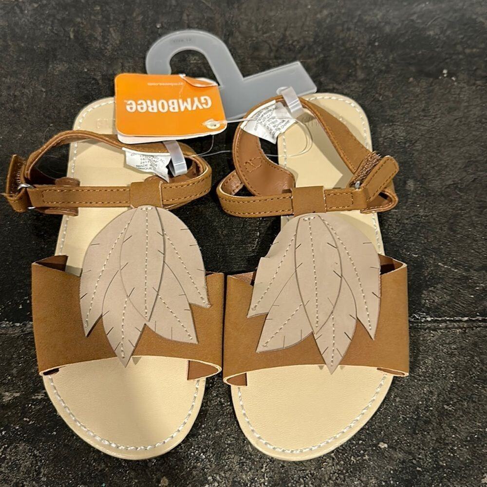 Gymboree Brown Leaf Sandals 12 NWT